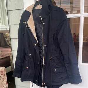 Women's Black Jacket with Gold Accents